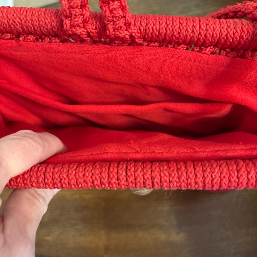 Red Macrame Purse - Picture 7 of 7